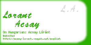 lorant acsay business card